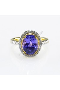 5.60ct Purple Sapphire and Diamond Ring